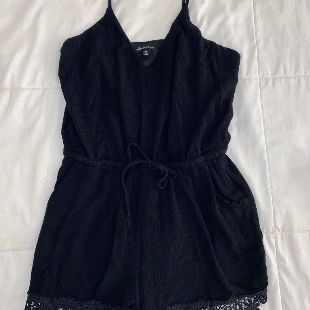 Black flowy romper